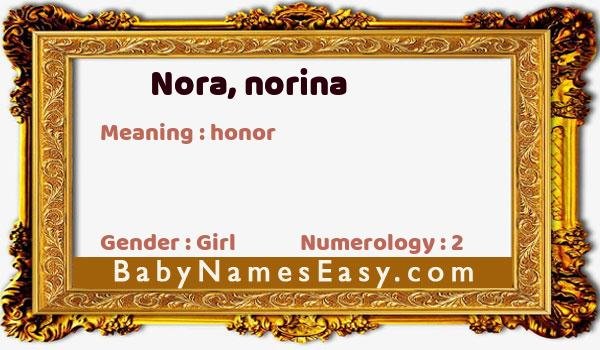 Nora, norina name meaning